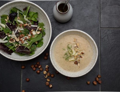 Roasted Cauliflower, Pear & Hazelnut Soup